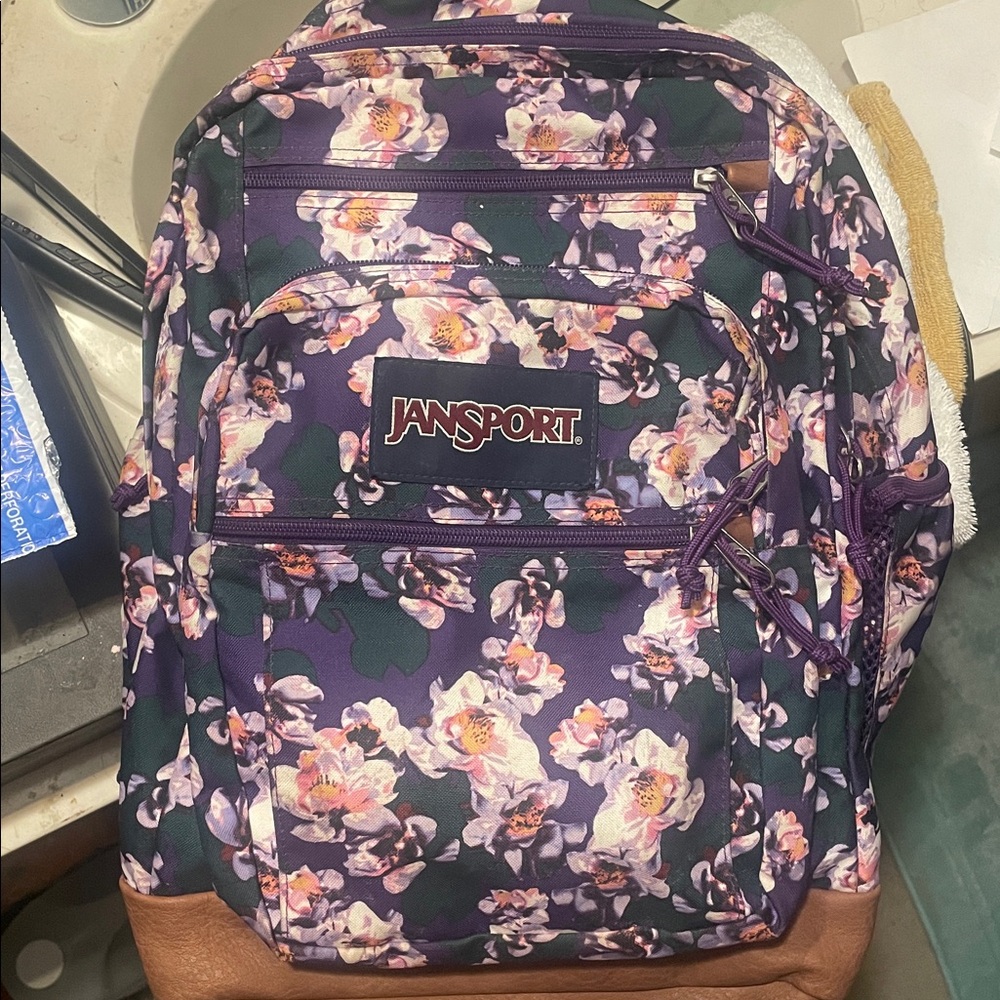 Jansport Purple Floral Backpack